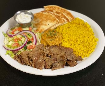 Gyro platter with your choice of meat or falafel