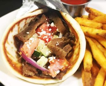 Steak Gyro with feta or shredded cheese Steak Gyro with feta or shredded cheese
